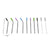 Soft Silicone Tip Stainless Steel Straw Set, Multi-color, (Pack of 10)