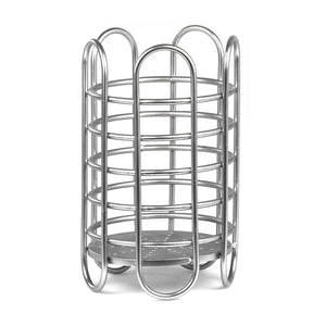 Simplicity Collection Free-Standing Utensil and Cutlery Holder with Quick Draining Holes, Satin Nickel