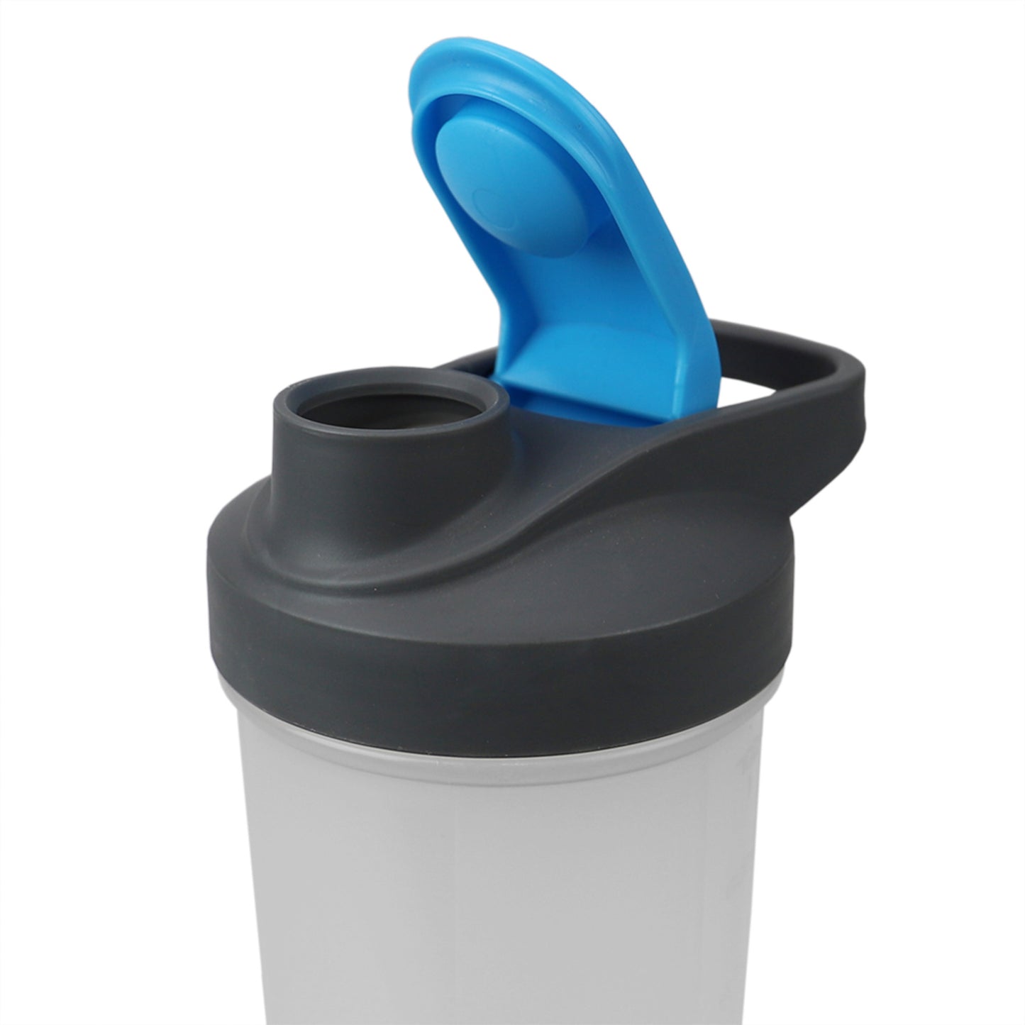 Home Basics Flip Top Plastic Bottle with Measurement Markings, Clear - Blue