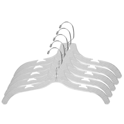 Graceful Curve Crystal Plastic Hanger, (Pack of 5), Clear