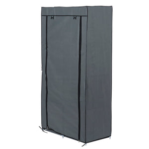 6 Tier Portable Free-Standing Multi- Purpose Closet Organizer, 43" Wide Steel Hanging Rod, Grey