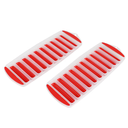 Home Basics Ultra-Slim Plastic Pop-Out Ice Cube Tray, (Pack of 2), Red - Red