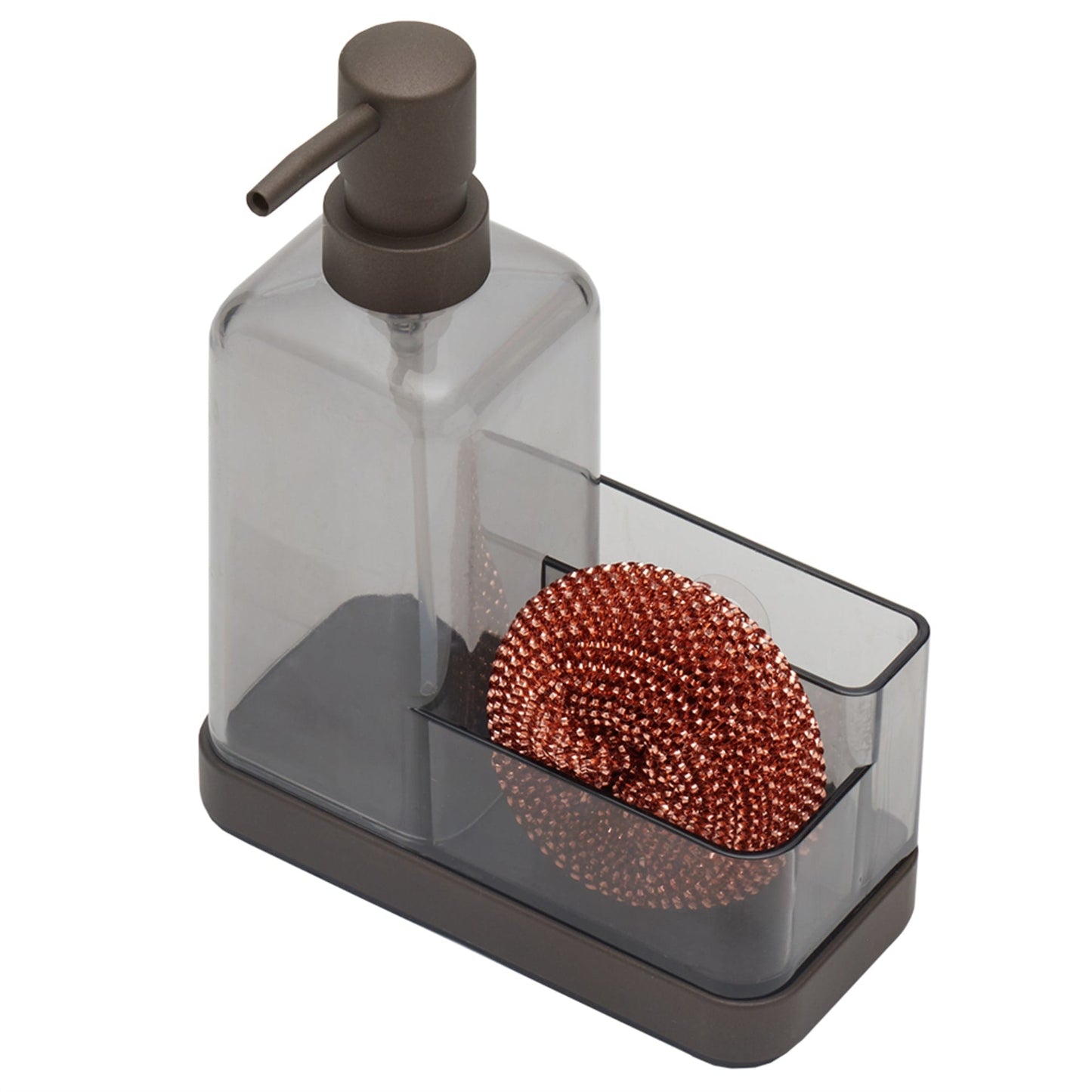 13.5 oz. Plastic Soap Dispenser with Sponge Compartment, Bronze