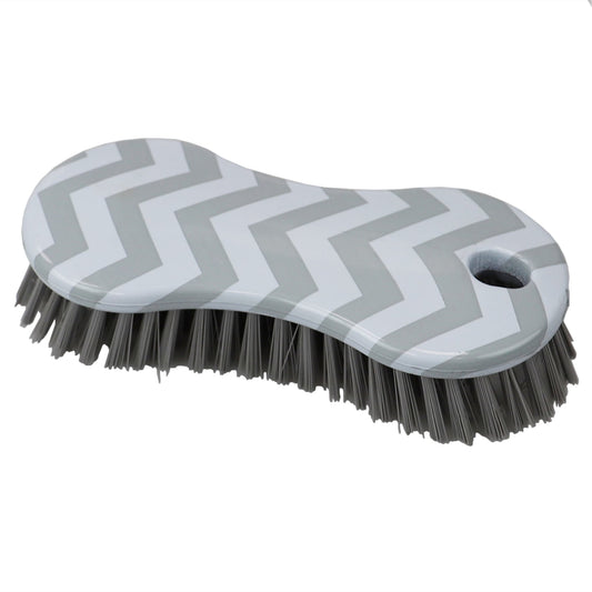 Chevron Multi-Purpose Plastic Scrub Brush, Grey