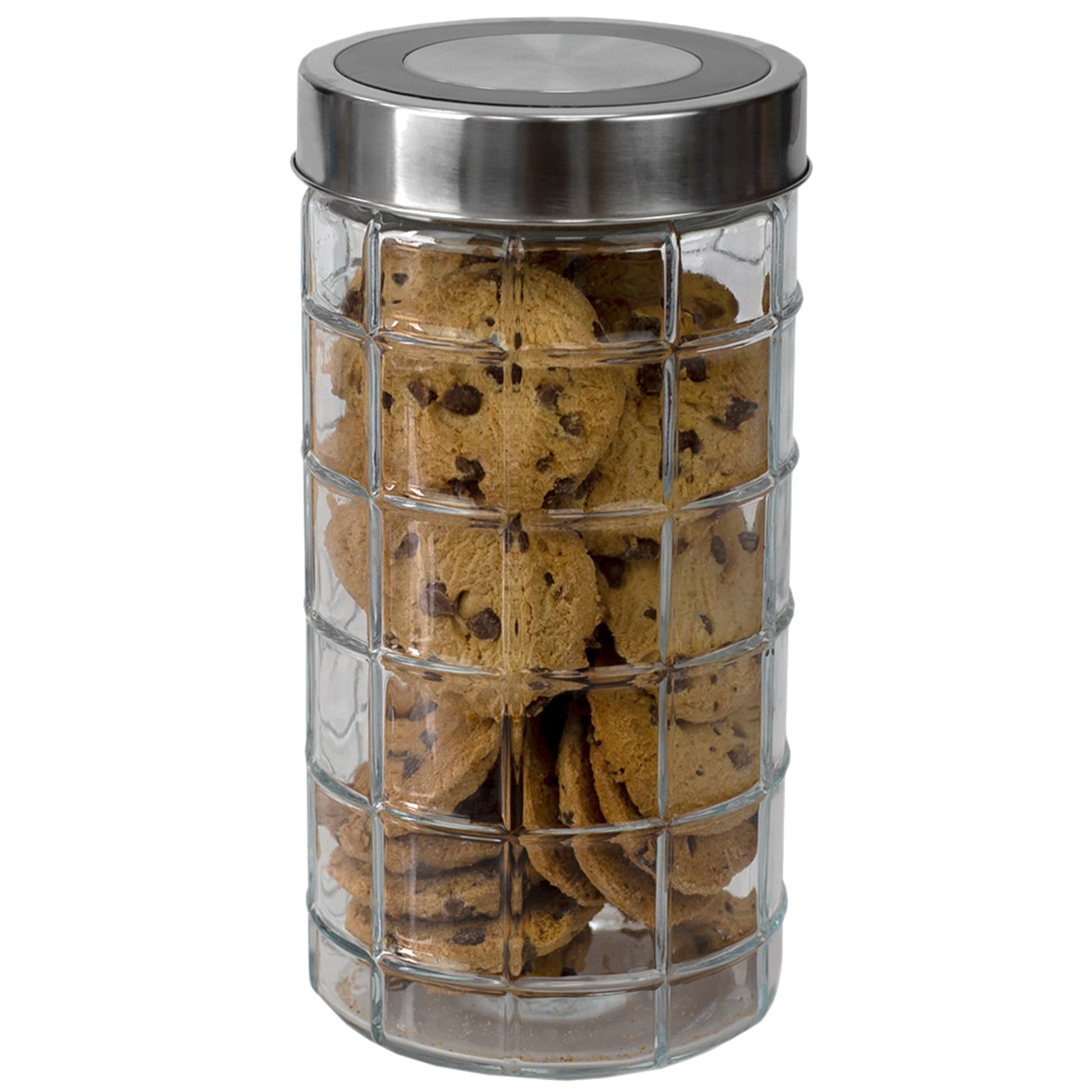 Home Basics Chex Collection 52 oz. Large Glass Canister, FOOD PREP