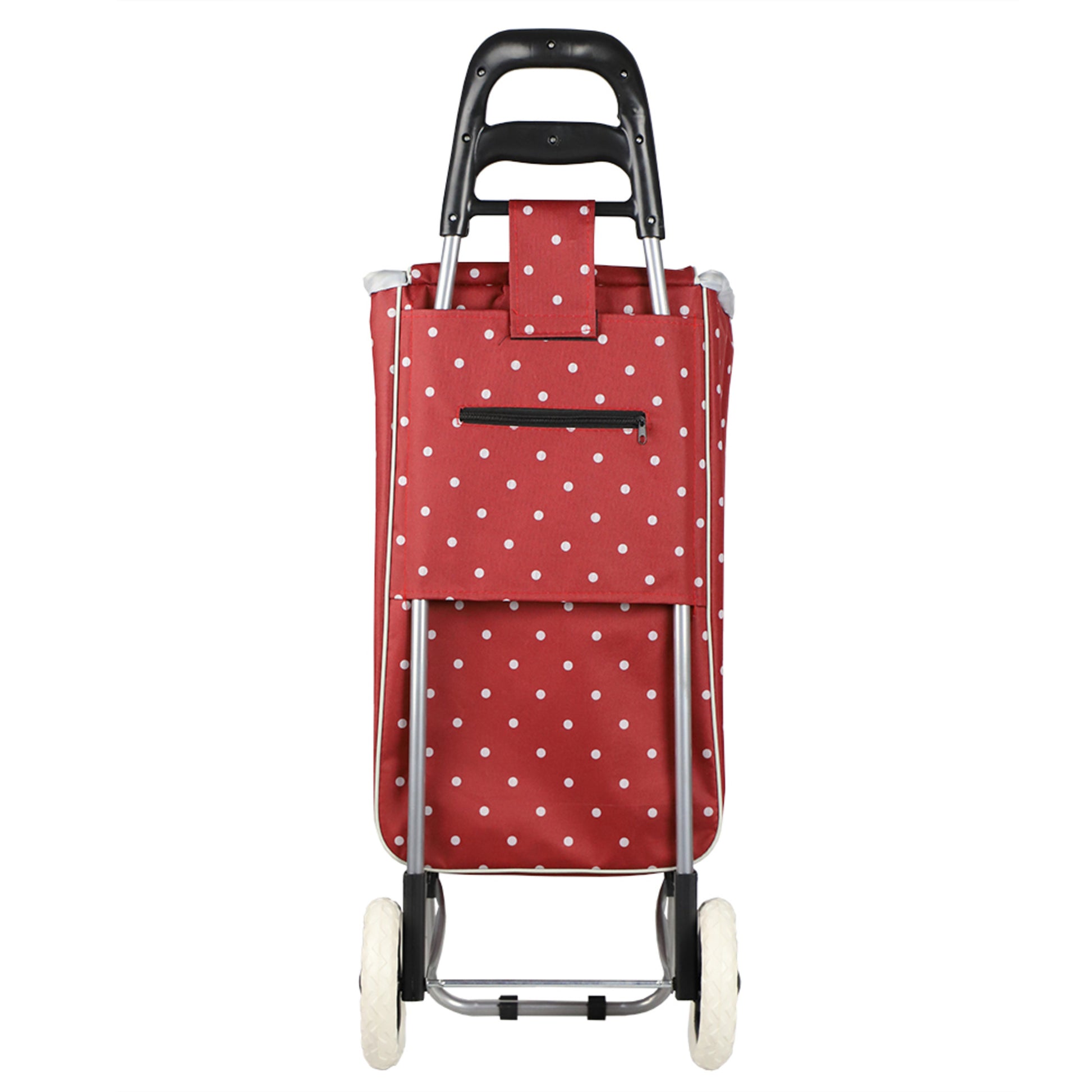 Home Basics Polka Dot Multi-Purpose Rolling Cart With Built-In Chair, Red - Red
