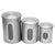 3 Piece Stainless Steel Top Canisters with Windows, Silver