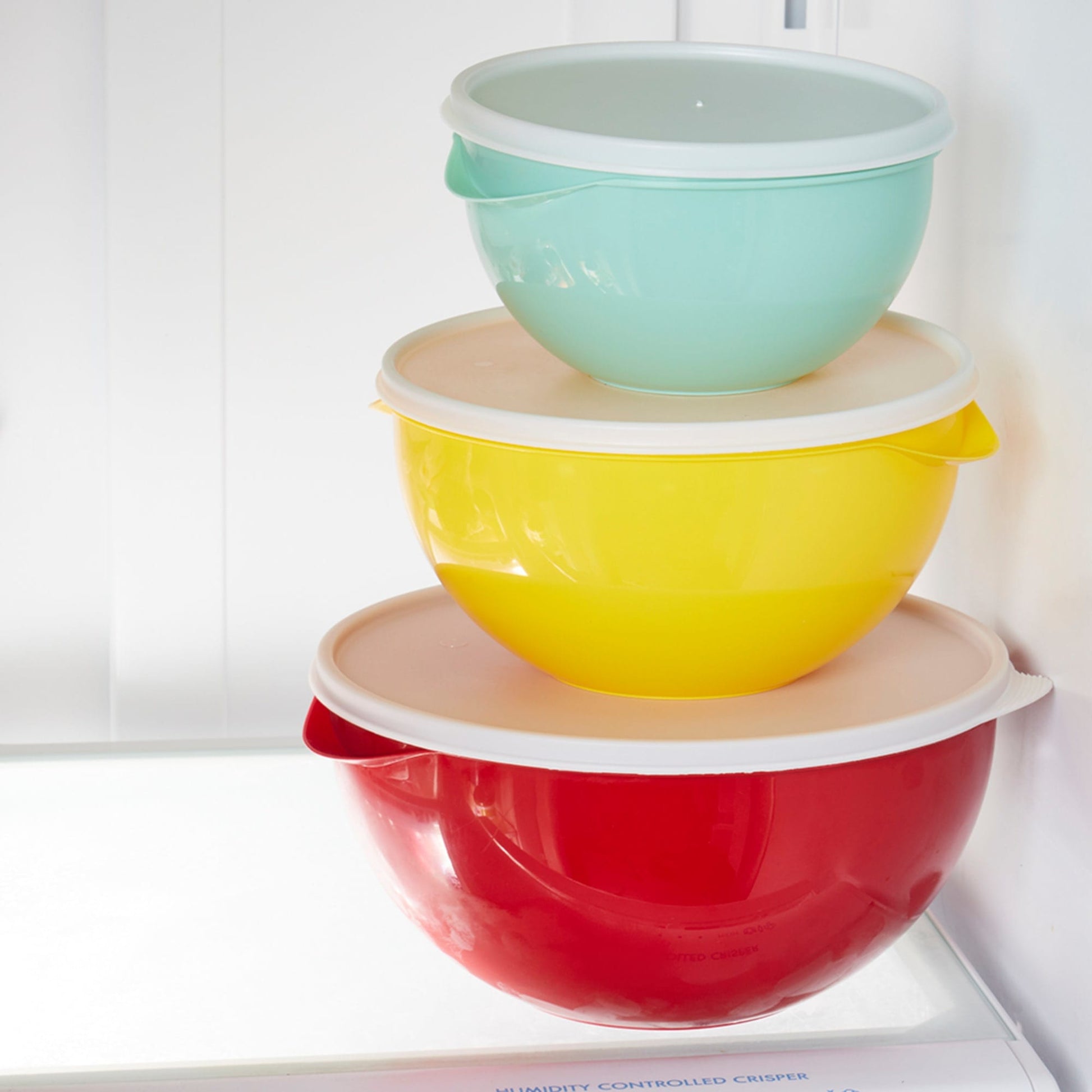 Set of 3 Nested Mixing Bowls w/ Nonslip Silicone Base & Plastic Air Ti