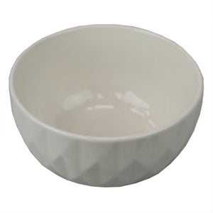 Embossed Circle  7" Ceramic Bowl, White