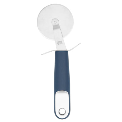 Michael Graves Design Comfortable Grip Stainless Steel Easy Rotary Pizza Cutter, Indigo