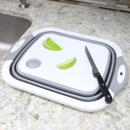 3-in-1 Collapsible Basket Cutting Board Strainer