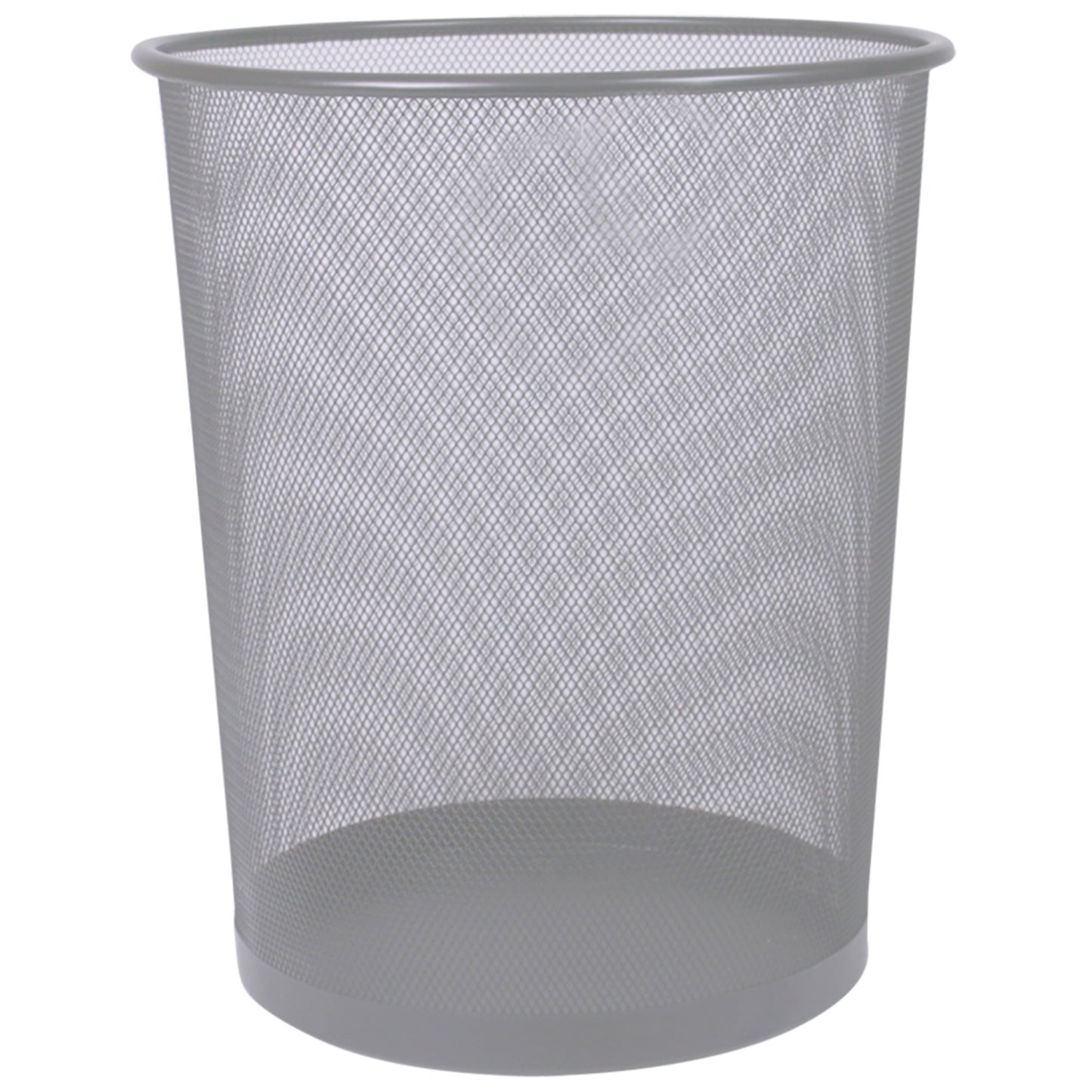 Home Basics Mesh Steel Waste Basket, Silver - Silver