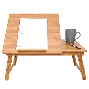 Bamboo Laptop Tray with Pull-out Drawer, Natural