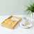 6  Compartment Bamboo Tea Bag and Coffee Accessories Storage Organizer with Transparent Glass Lid, Natural