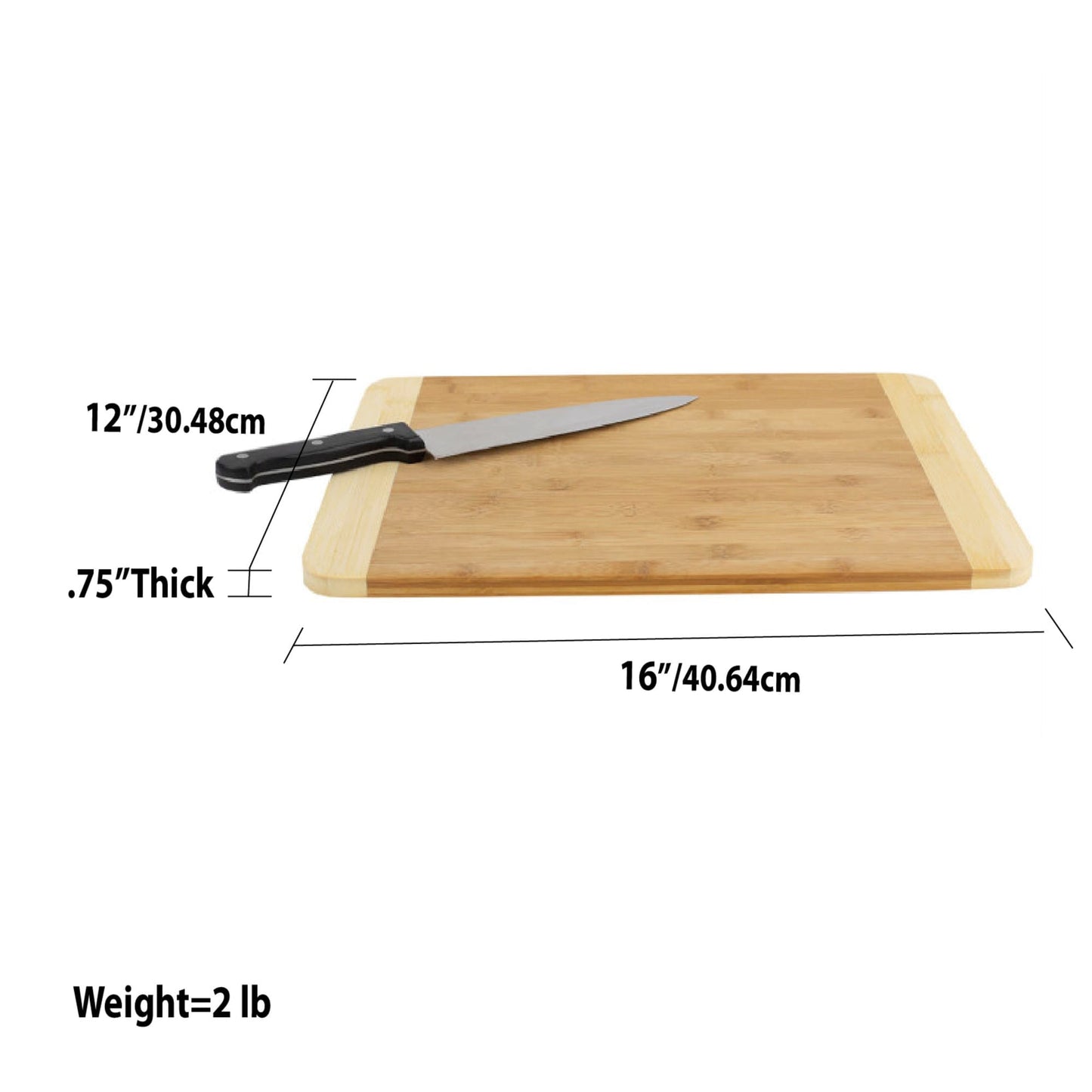 Large Dual Tone Bamboo Cutting Board, Natural