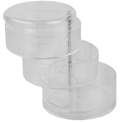 3 Tier Swivel Shatter-Resistant Plastic Cosmetic Organizer, Clear