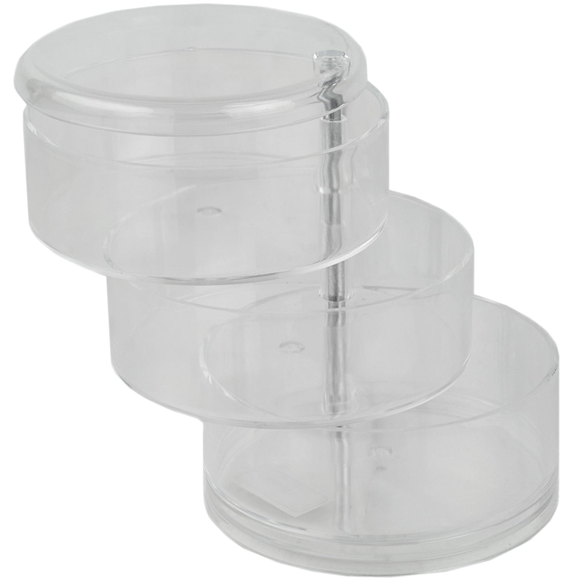 Home Collection 3 Sectioned Clear Plastic Vanity Organizers,  2.875x5.5x4.125-in.