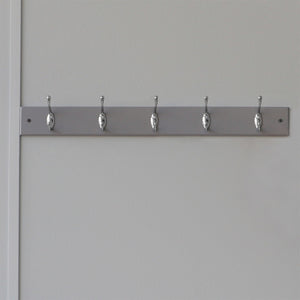 5 Double Hook Wall Mounted Hanging Rack, Grey