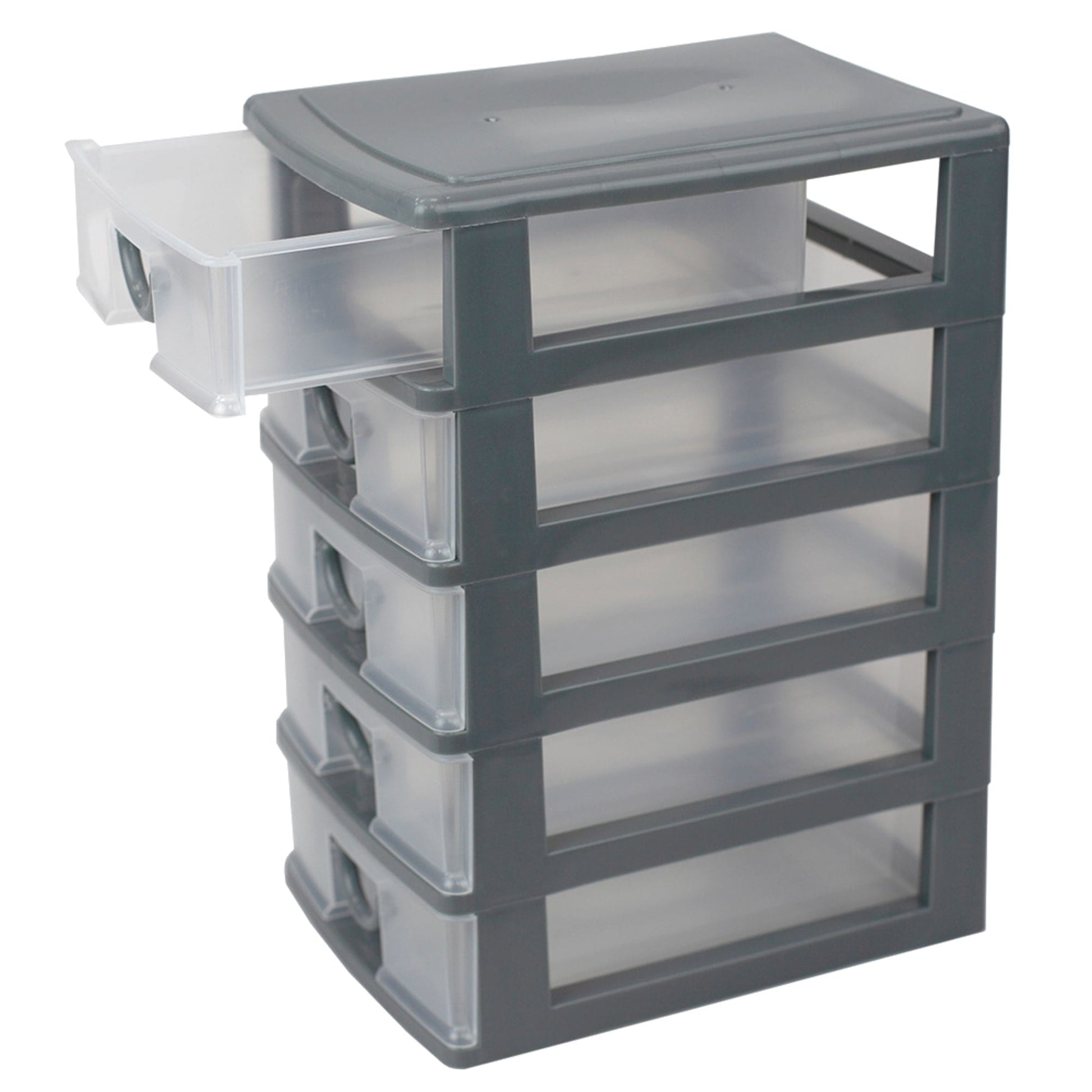 Home Basics Grey Storage Drawer Tower 9.25-in H x 6.8-in W x 5.25