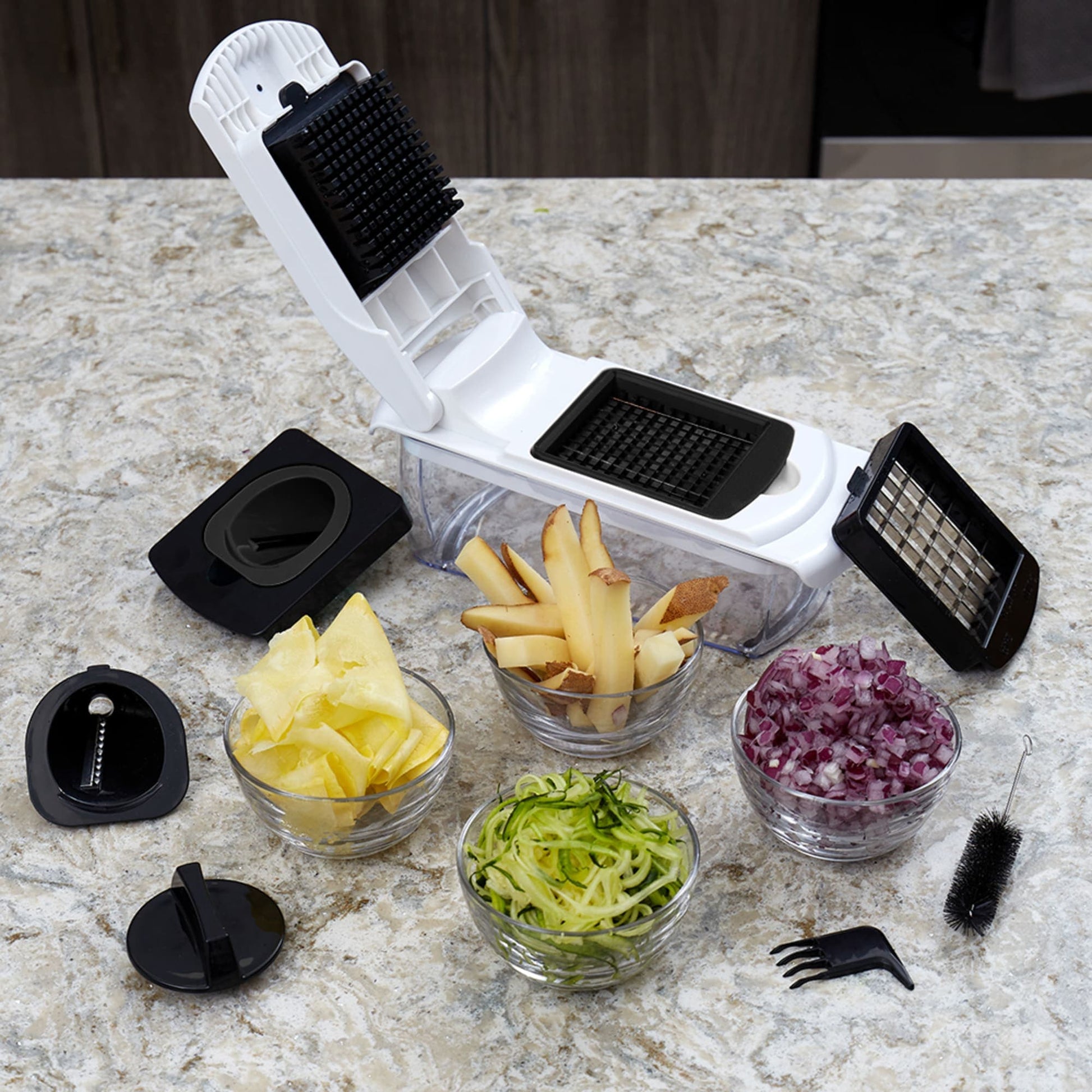 Home Basics 3-In-1 Handheld Vegetable Spiralizer Slicer