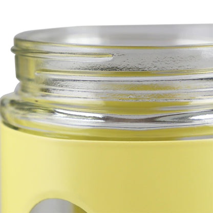 4 Piece Stainless Steel Canisters with Multiple Peek-Through Windows, Yellow
