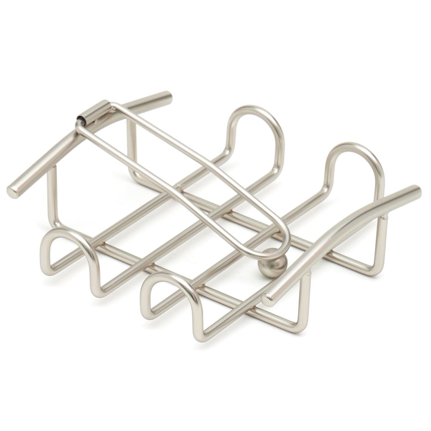 Michael Graves Design Simplicity Flat Steel Napkin Holder with Weighted Pivoting Arm, Satin Nickel