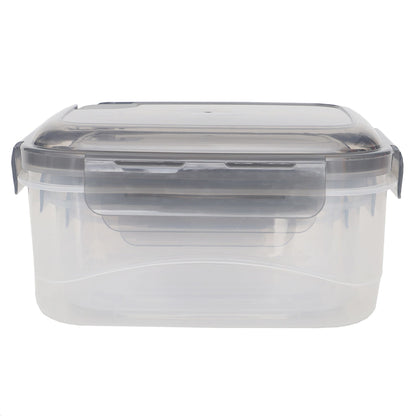 Locking Rectangle Food Storage Containers with Grey Steam Vented Lids, (Set of 6)
