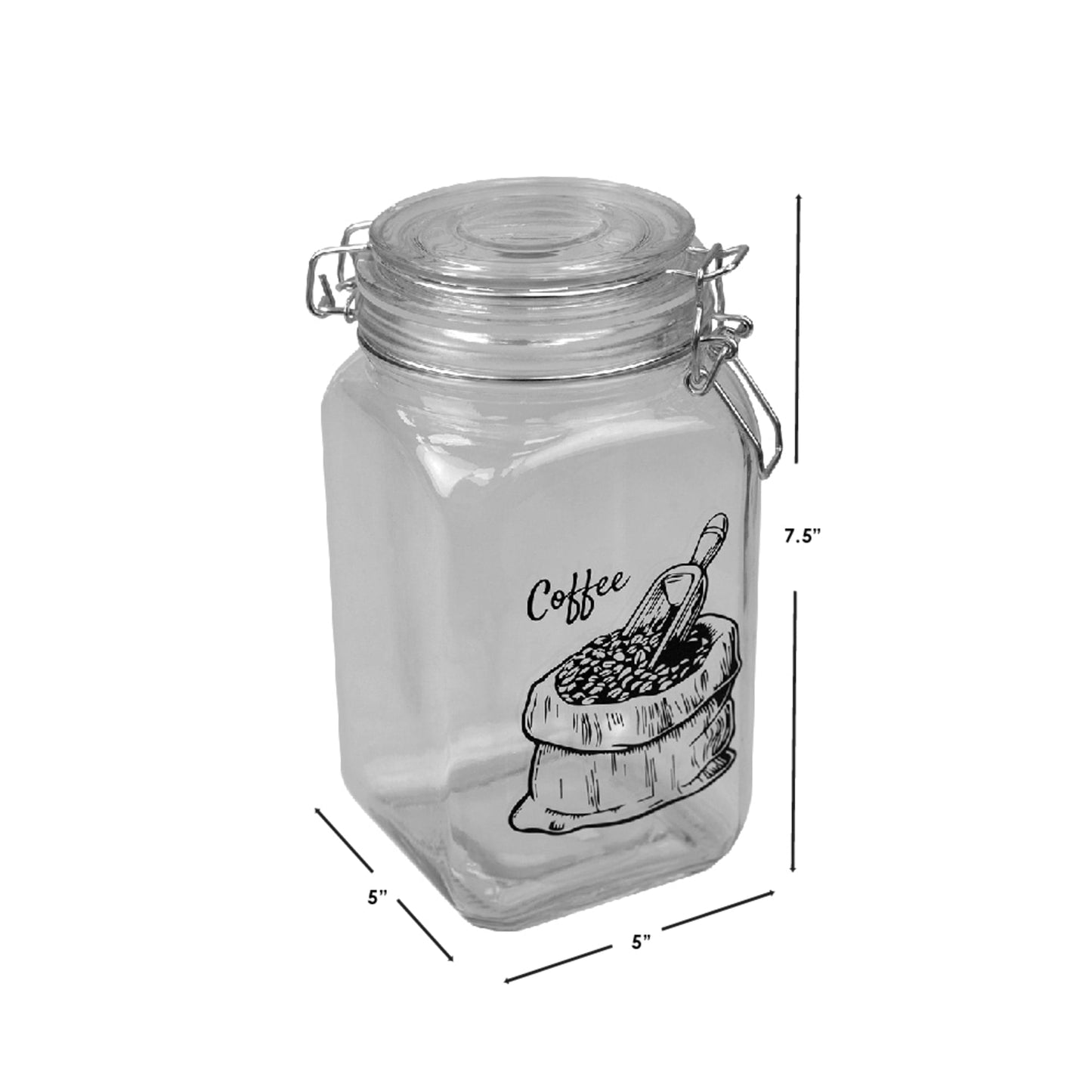 Ludlow 43 oz. Glass Canister with Metal Clasp, Clear