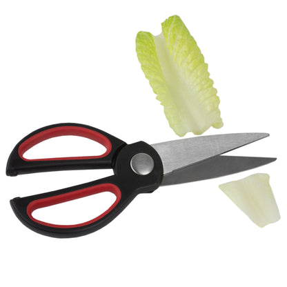 Home Basics Kitchen Shears with Silicone Grip Handles - Red
