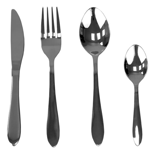 Sleek 16 Piece Stainless Steel Flatware Set, Silver