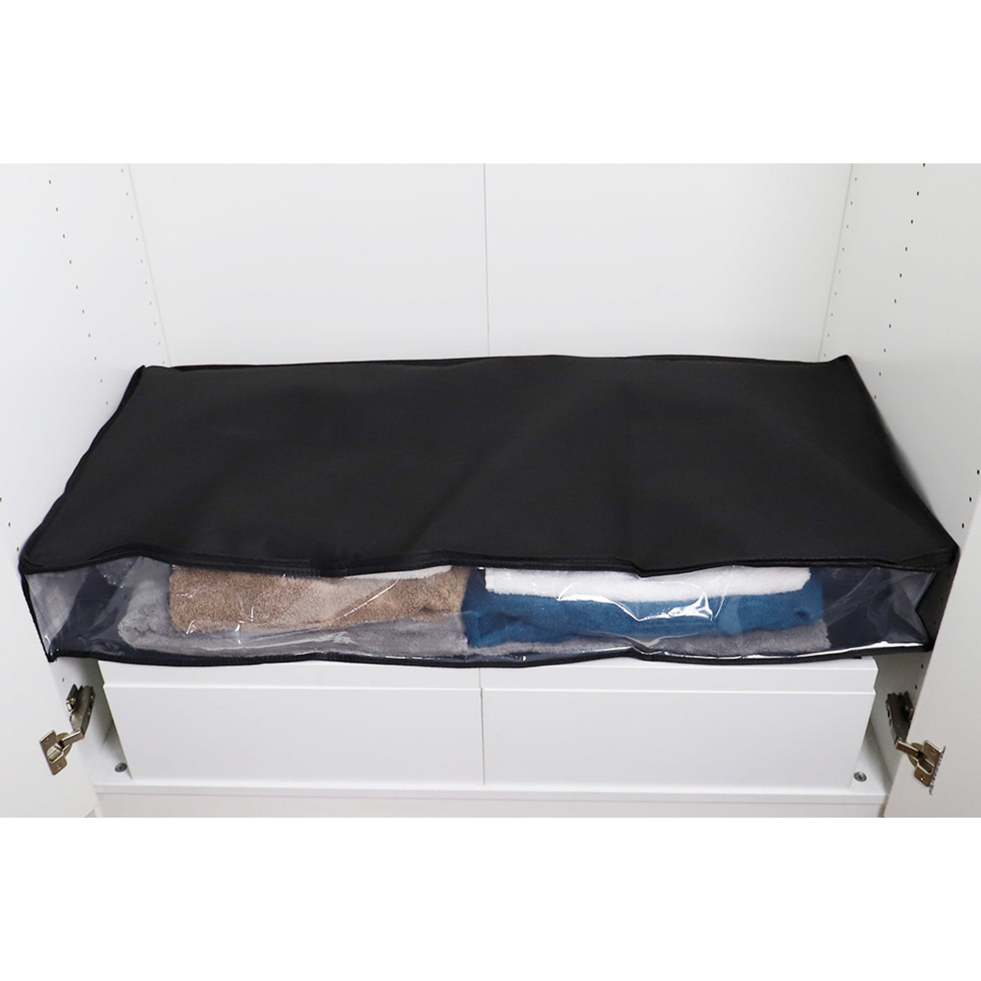 Plaid Non-Woven Under the Bed Storage Bag with See-through Front