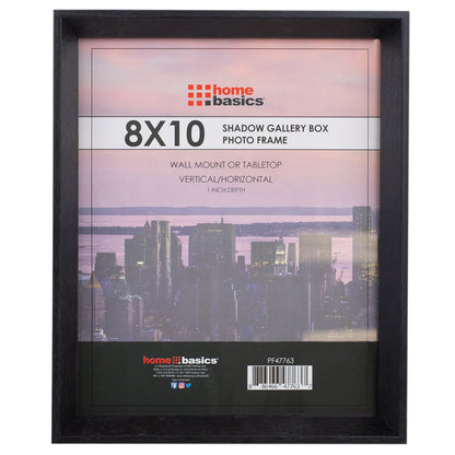 Home Basics 8" x 10 Shadow Box Picture Frame, Black - Black