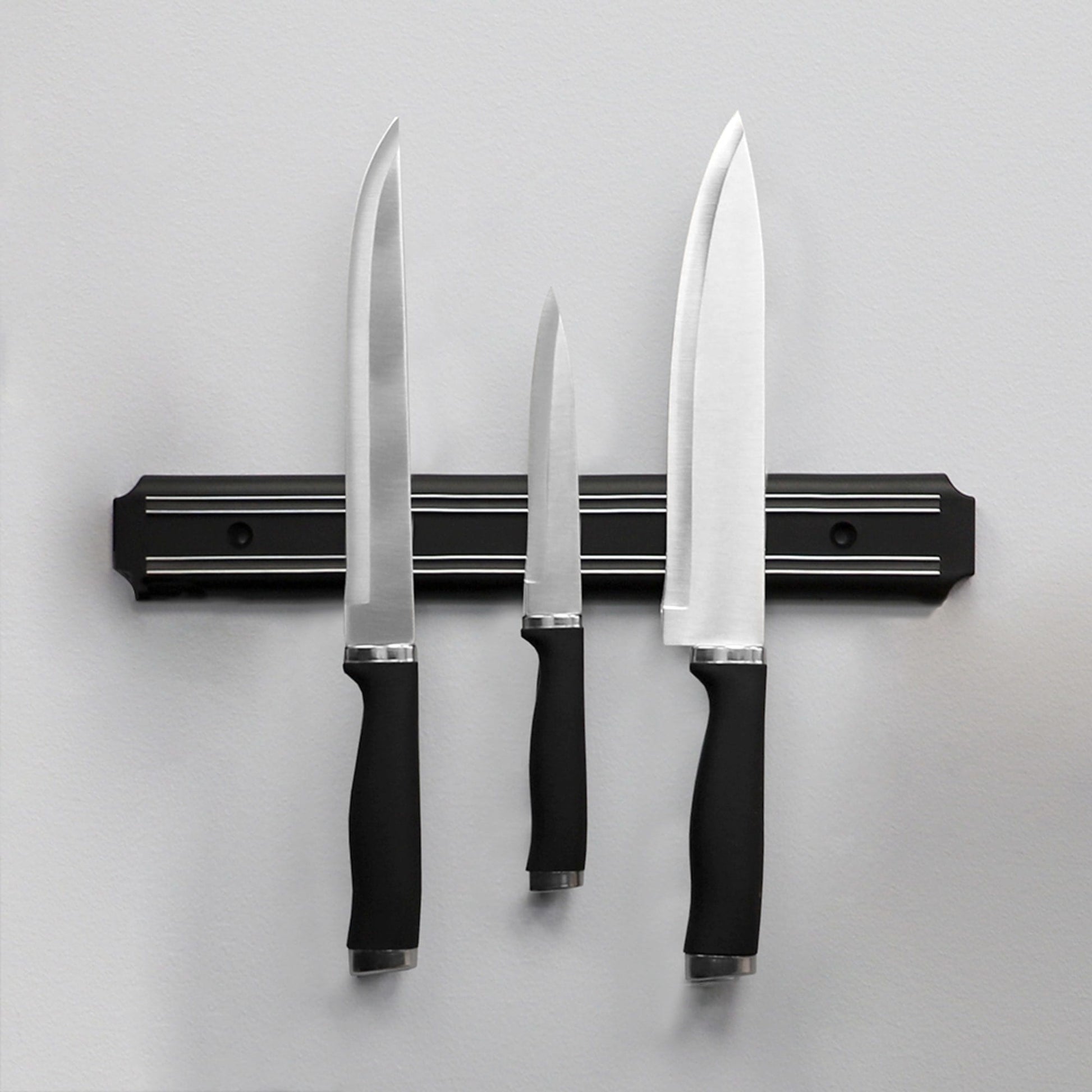 Home Basics Stainless Steel Magnetic Knife Holder, Black, FOOD PREP