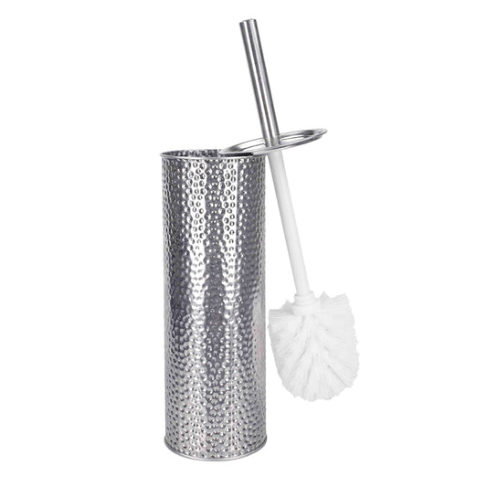 Hammered Stainless Steel Toilet Brush Holder