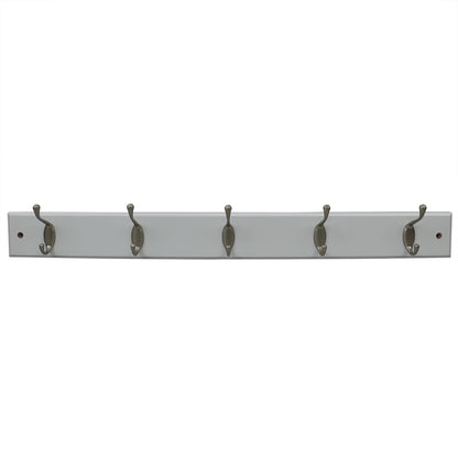 5 Double Hook Wall Mounted Hanging Rack, White