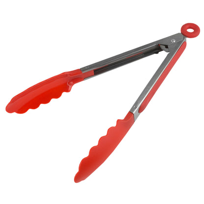 Home Basics 9" Salad Tongs - Red