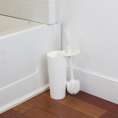 Plastic Toilet Brush Holder, White
