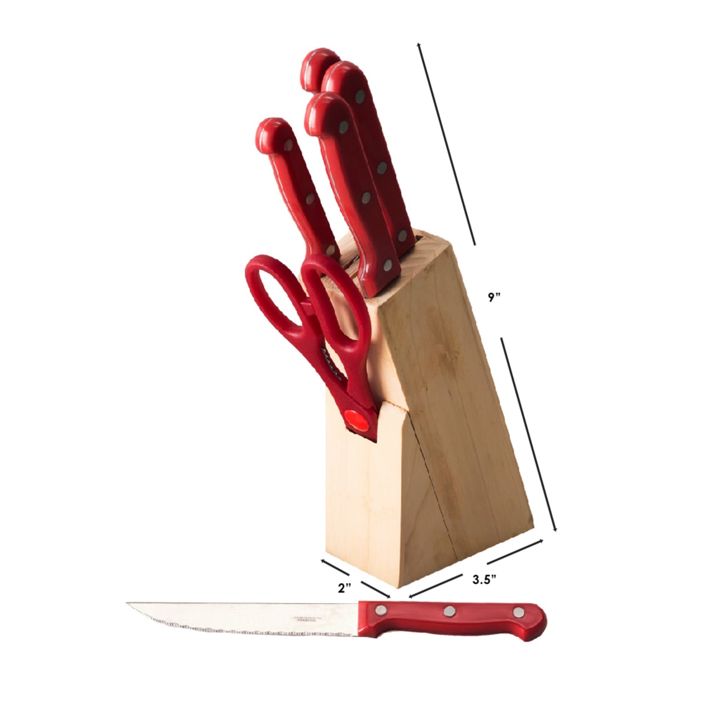 7 Piece Knife Set, Red