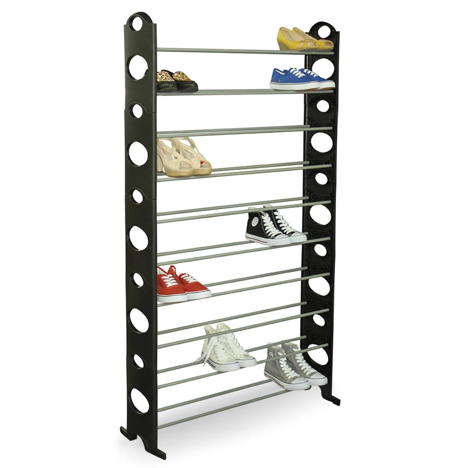 Simplify 24 Black 50 Pair Shoe Rack