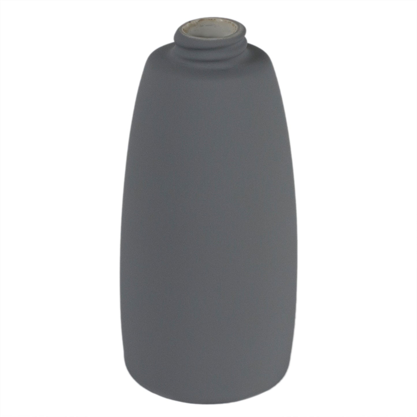 Home Basics Rubberized Ceramic Cylinder Soap Dispenser, Grey - Grey